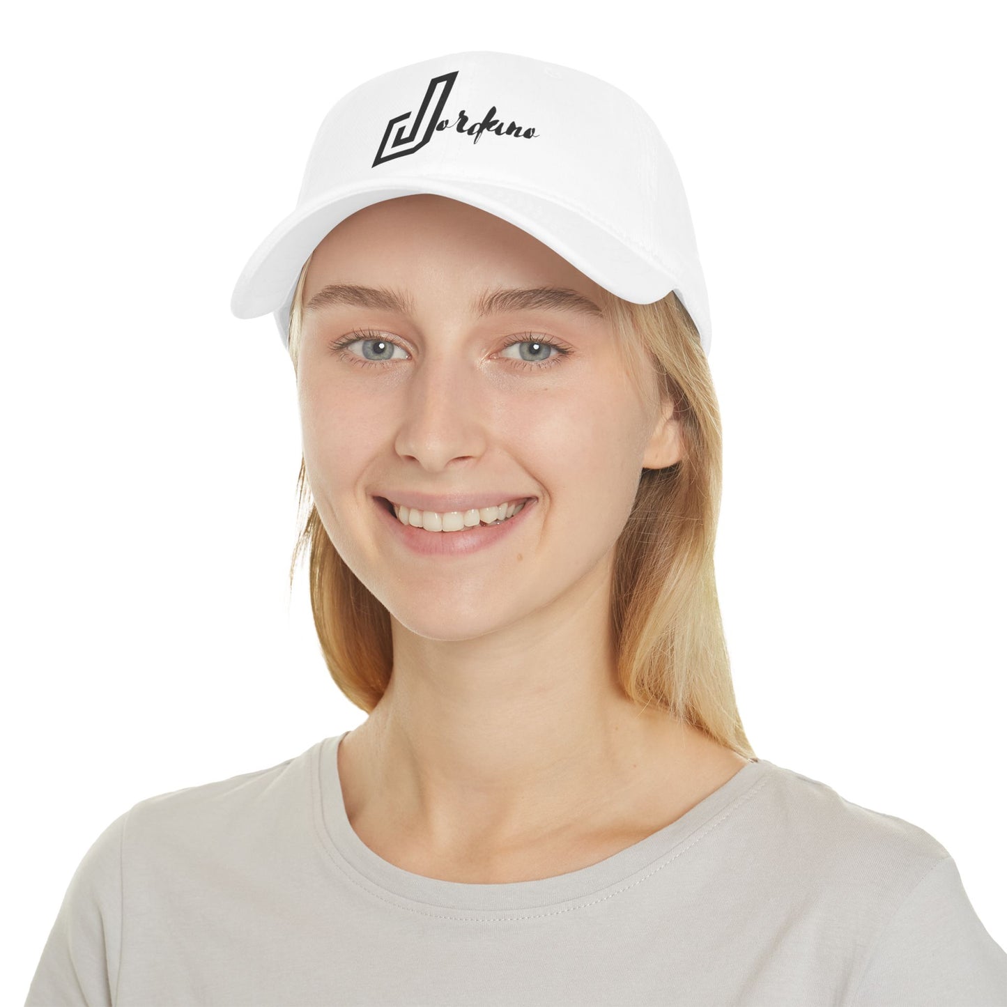 Stylish Low Profile Baseball Cap with Custom Script Design